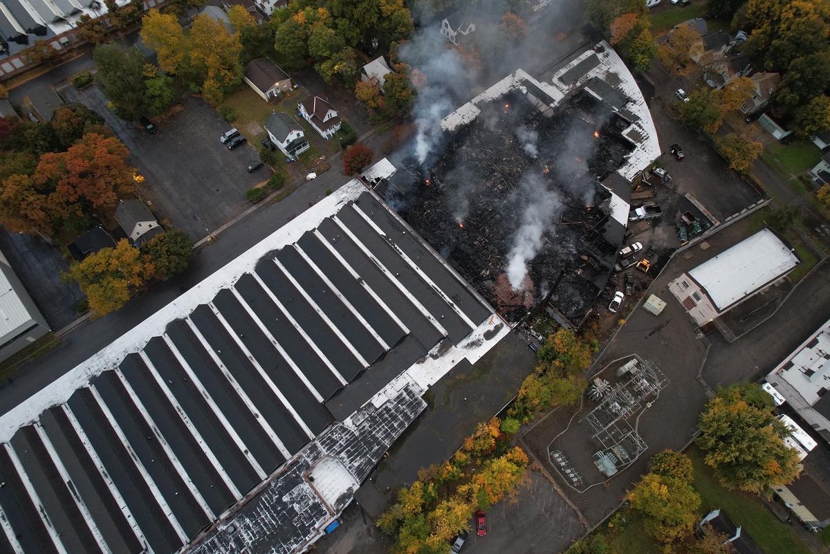 Some of the aftermath of last nights fire at Leighton Ave / Greenleaf St. North End of building gone, South End saved by firewall and firefighters 