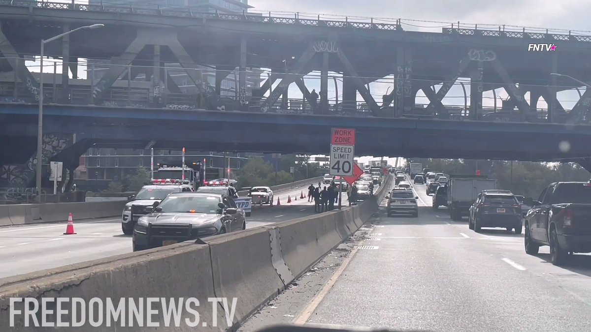 A construction worker reportedly fell from the Roosevelt Avenue Overpass before being struck by oncoming traffic on the Van Wyck Expressway in Queens. The worker was rushed to an area hospital in critical condition.