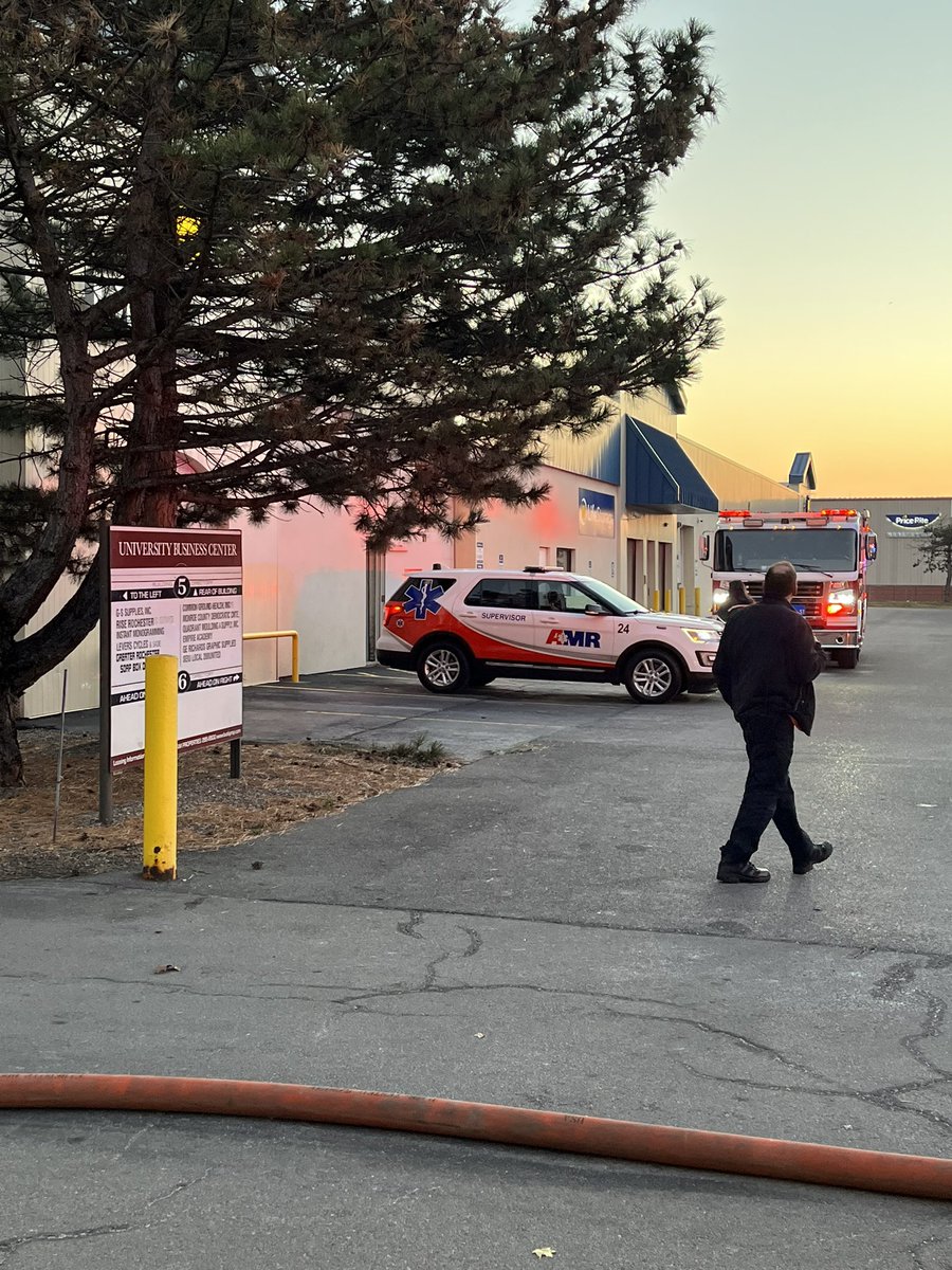 Car fire behind the LifeStorage facility on University Avenue appears smoke may have spread to the building. These are storage units that are rented out. Cause of fire under investigation 