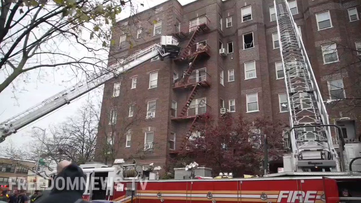 Firefighters rescued an elderly woman from a cluttered apartment after fire broke early this morning at 110-56 71st Avenue in Forest Hills, Queens. The victim was rushed by to a local hospital in a serious condition