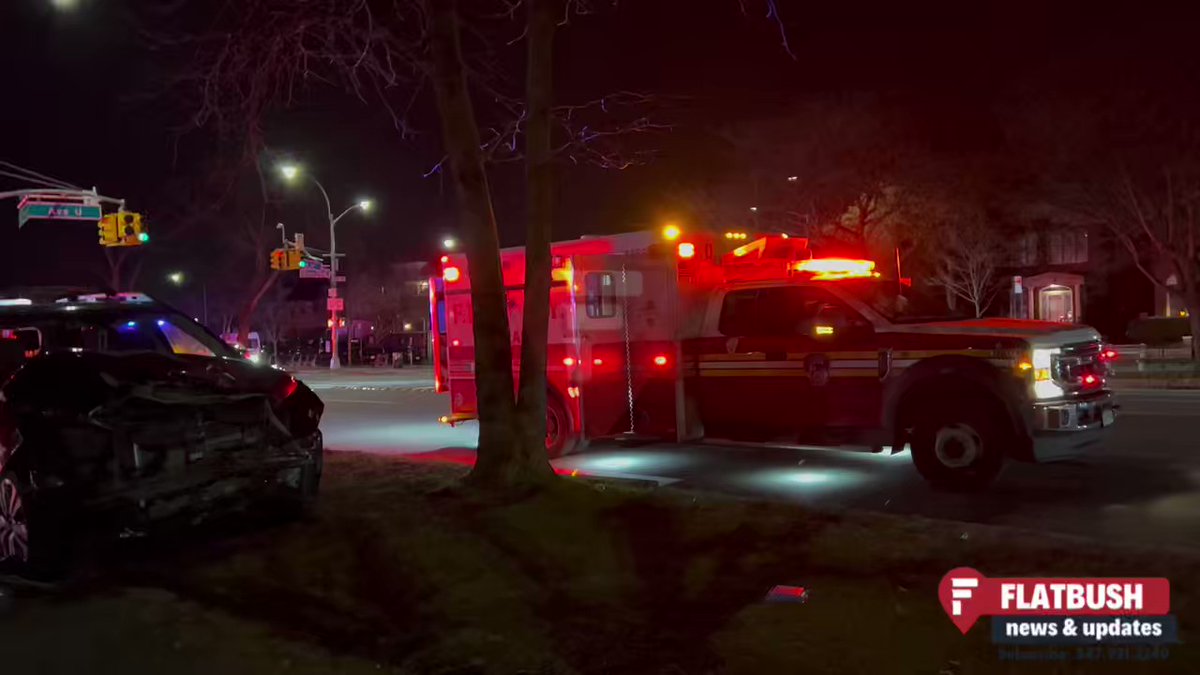 Emergency services are on scene of an accident involving a overturned vehicle on Ocean Parkway & Avenue U