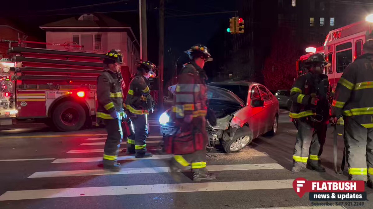 Emergency services are on scene of an accident on Avenue P & East 14th Street