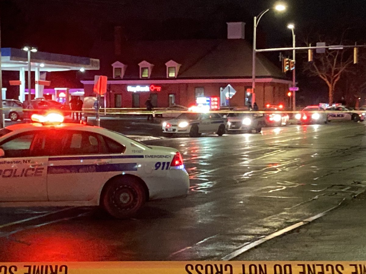 Huge police scene at the corner of Culver Rd. And University Ave on Rochester's east side.  No word yet on injuries but I did hear about shots fired here and about a person possibly shot on Atlantic Ave. near Russell St. which is about a block or two away