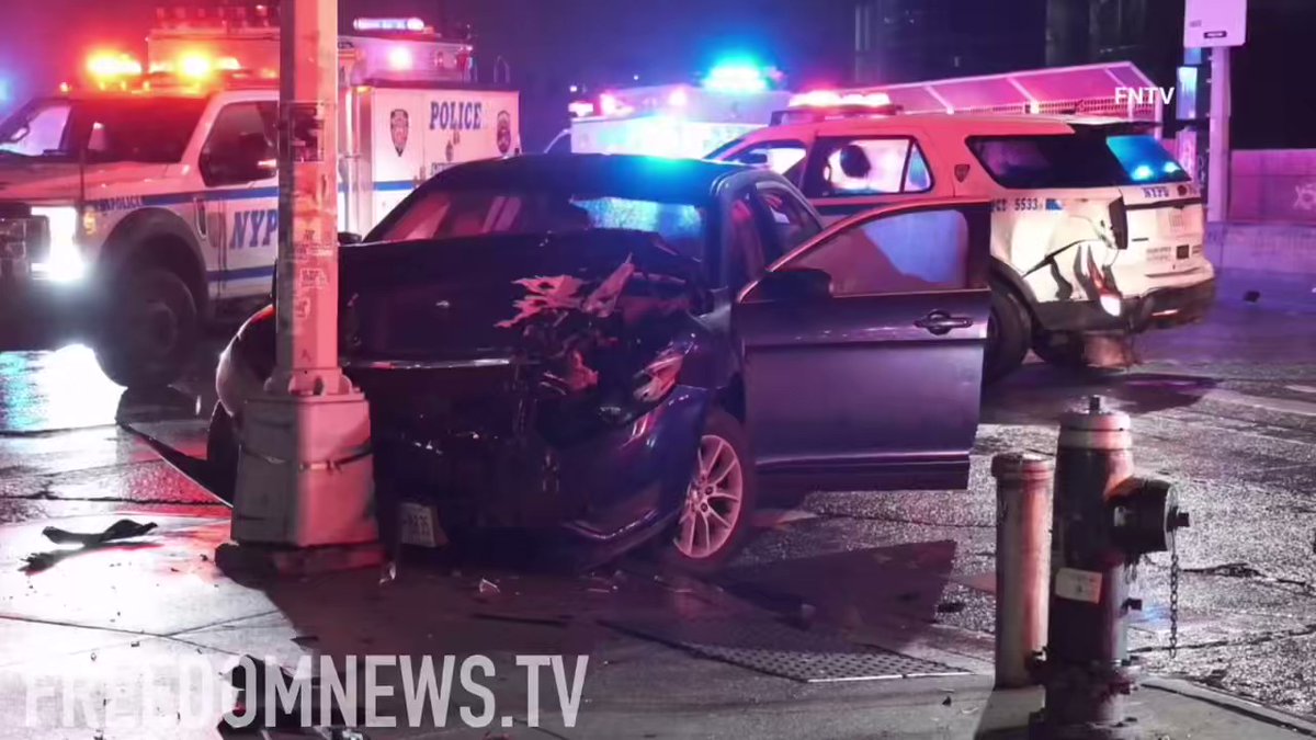 Overnight three NYPD officers were hurt with  minor injuries in a crash that reportedly occurred during a vehicle pursuit near Macombs Dam Bridge & E 161st Street, just outside Yankee Stadium in the Bronx.