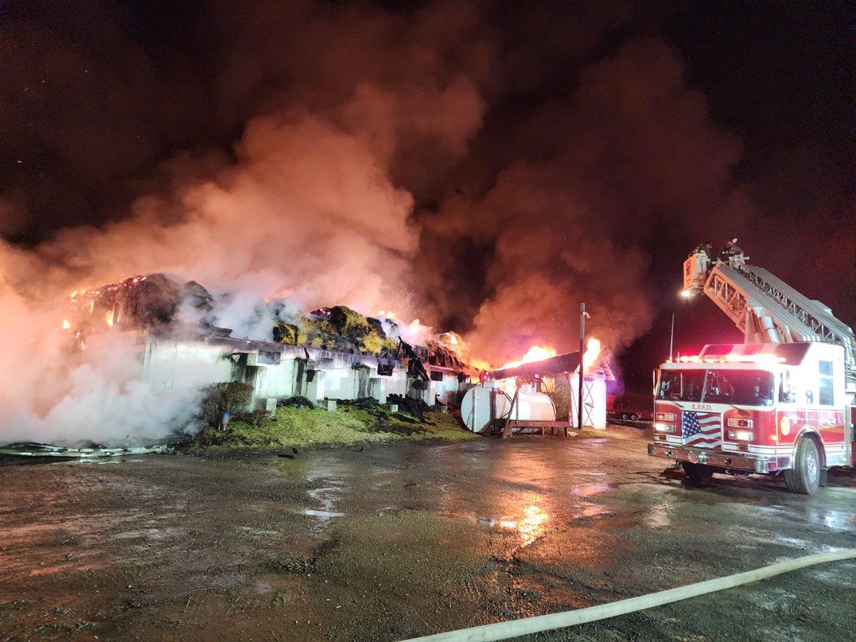 Scene of a barn fire in Unionville, NY.  