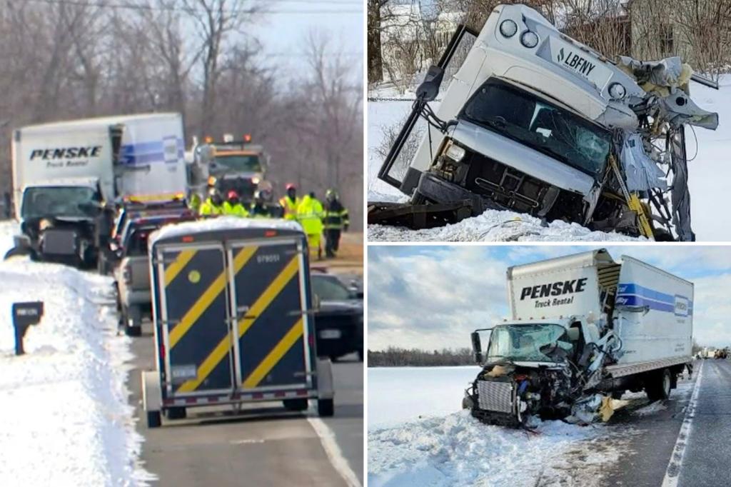 Six dead after tour bus crashed head-on with freight truck in upstate New York