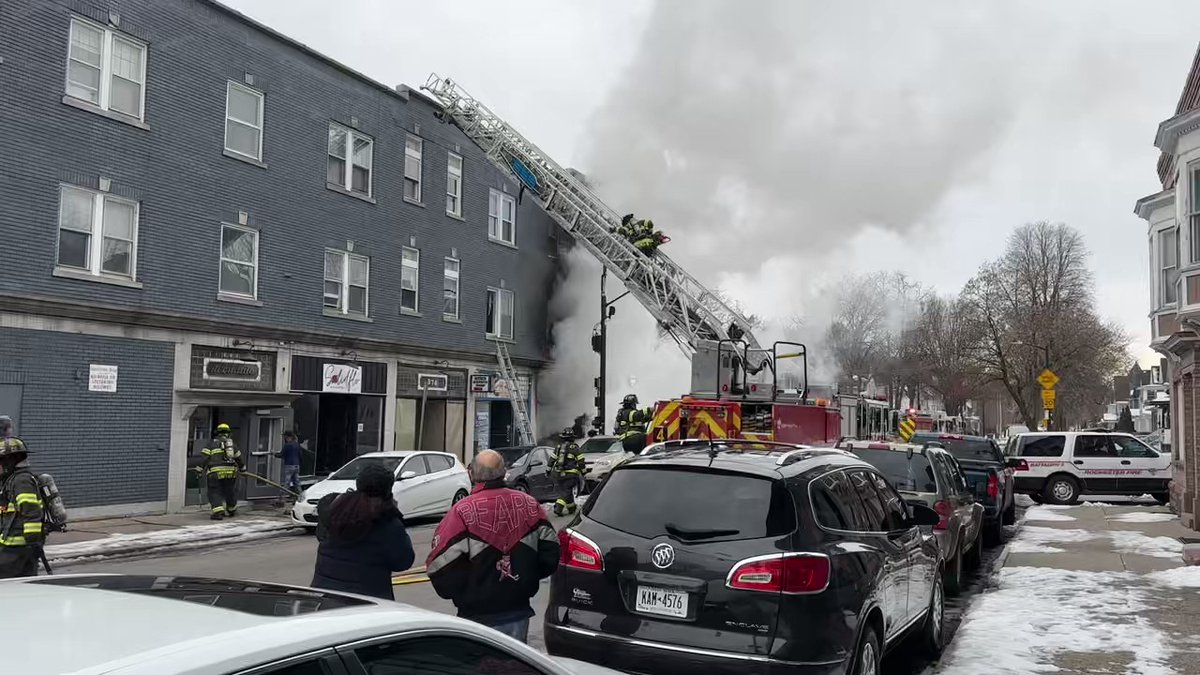 Capt. Abdoch says FFs had heavy fire in a 1st floor business of a mixed use building. Engine 1's firehouse is 3 blocks away and they were able to get a quick stop before the fire could spread to the apartments above. A 2nd alarm was called due to the size of the building @mcfw