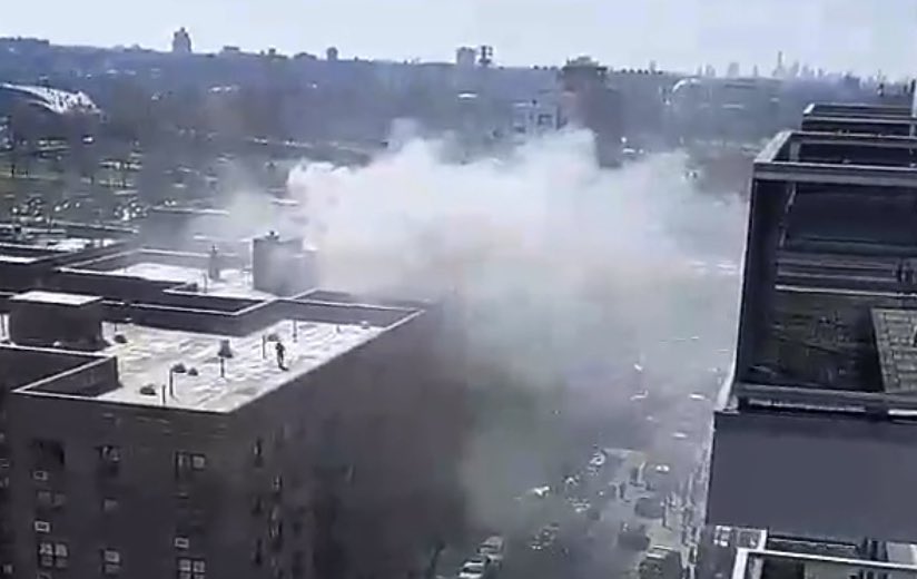 Queens NYC Box 9412 134-30 Franklin Ave 2nd alarm. Fire cockloft of 6 story 200x125 H type multiple dwelling.