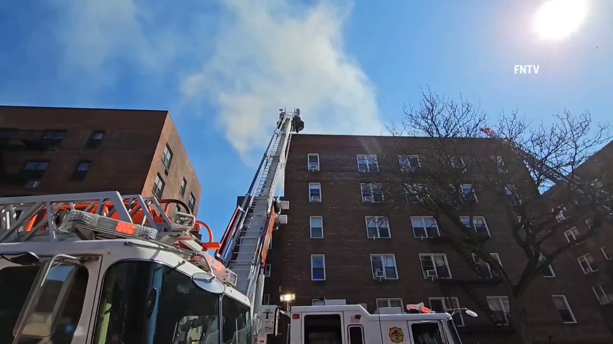 Heavy 4 Alarm Fire in the cockloft and through the roof of both wings of the 6 story multiple dwelling building at 134-30 Franklin Avenue FLUSHING  Queens.