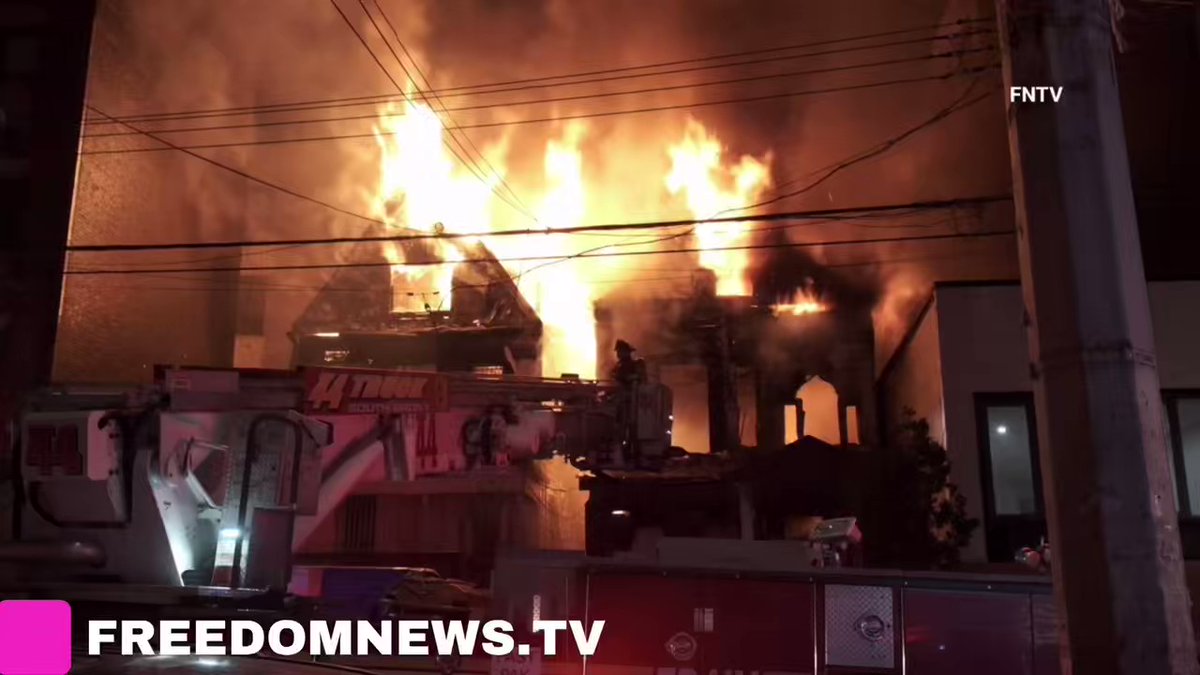 Firefighters battled a massive 4 alarm blaze at 1041 & 1043 Ogden Ave in Highbridge section of the Bronx. High flames reportedly extended to a 3rd building. Injuries are not immediately known at this time.