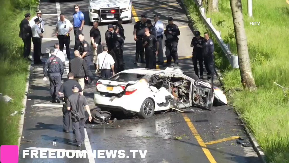 Three Dead as Car ENGULFED in Flames on Belt Parkway this morning. Report on Belt Parkway and 65th street this morning around 7:40am, of a person trapped inside a vehicle engulfed in flames