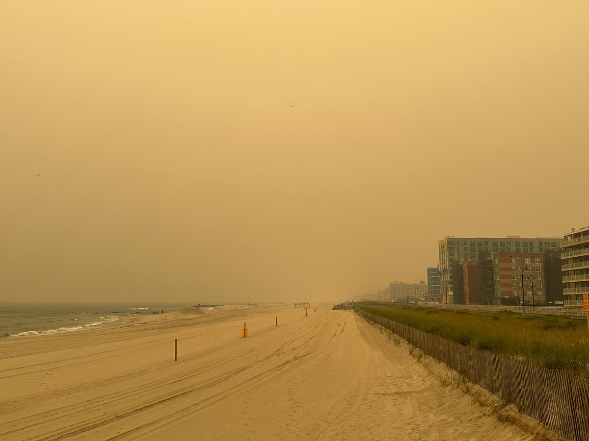 The Canadian wildfires smoke over Long Beach, NY