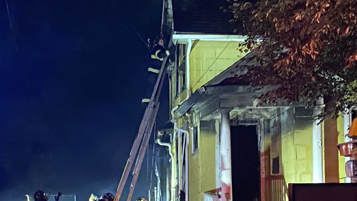 2 alarm fire on Wilkins  St. Second alarm was called due to volume of fire and when they made entry found stairs were caving in. No injuries, tenants just moved out. Fire under investigation