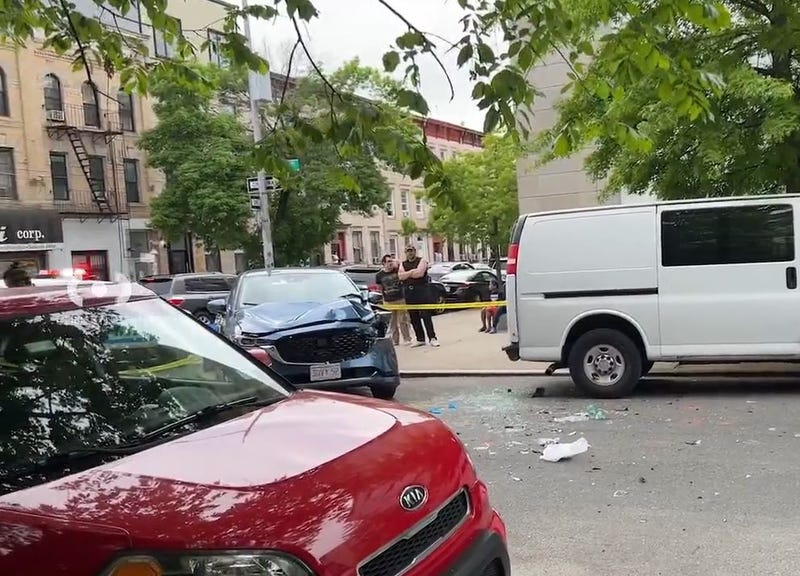 Woman killed, another hospitalized in Brooklyn by speeding Mazda fleeing policemen in reckless chase; driver still in the wind