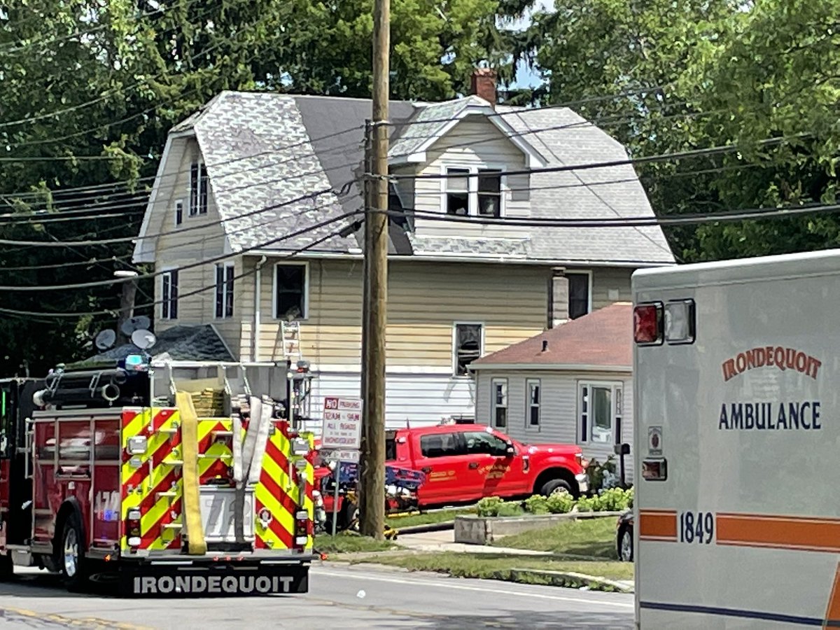 North Goodman Street between Norton Street and Reynolds Ave in Irondequoit due to a house fire. @IrondequoitFD @IrondequoitPD and Irondequoit Ambulance are on scene