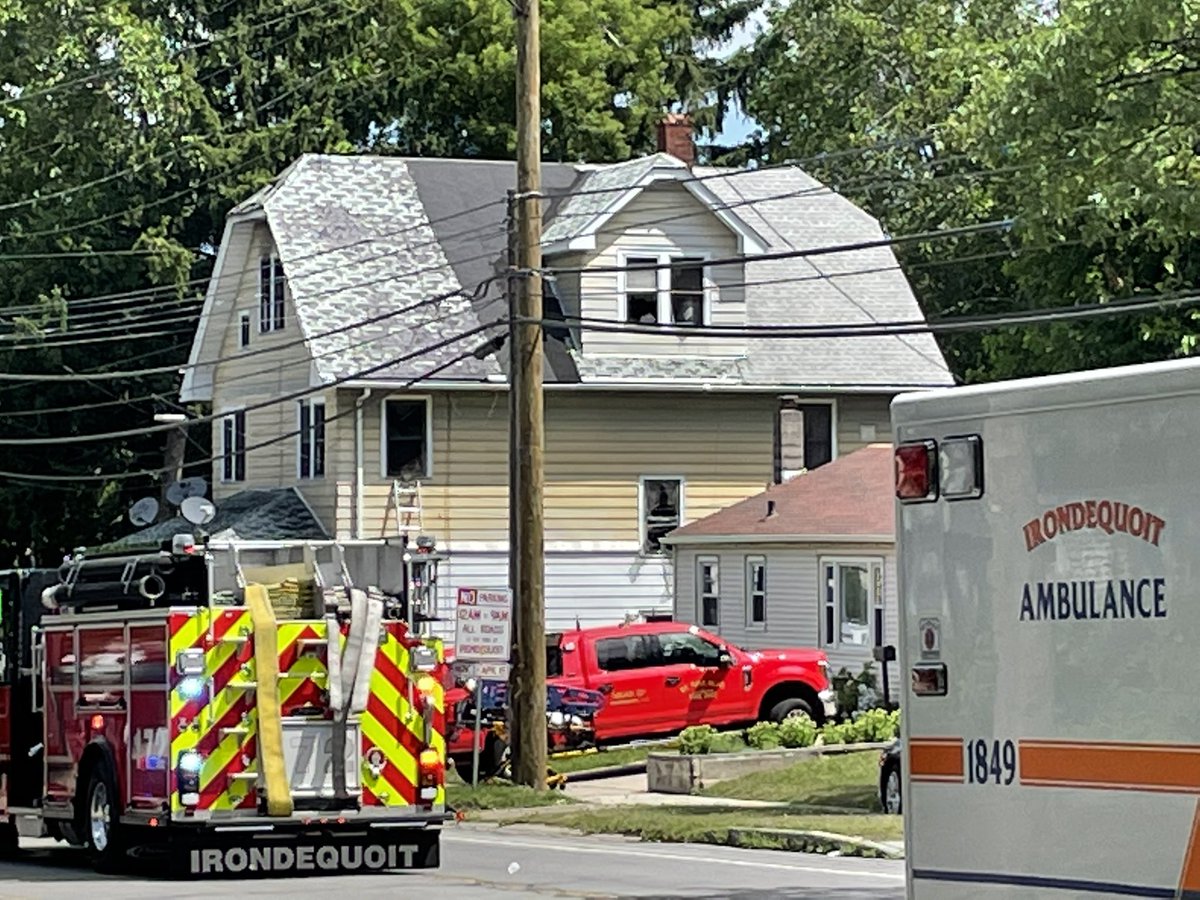 North Goodman Street between Norton Street and Reynolds Ave in Irondequoit due to a house fire. @IrondequoitFD @IrondequoitPD and Irondequoit Ambulance are on scene