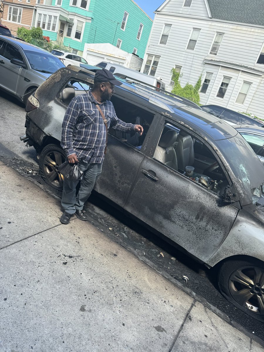 FDNY Fire Marshals are on scene investigating after a man set at least 6 cars on fire overnight in the Soundview section of the Bronx. Amadu Bah in the first picture says he lost the car he relied on to use for work, and to drive his family around