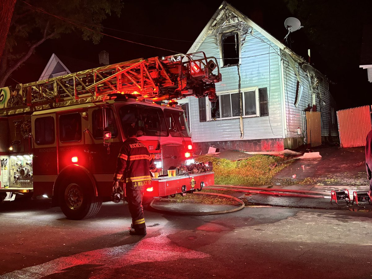 Housefire on Bloomingdale Street, at the same address where a body was found earlier today. No one was hurting the incident