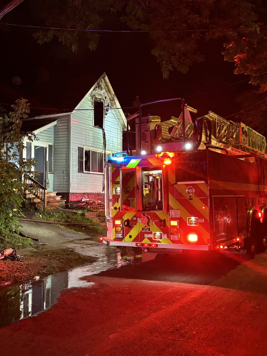 Housefire on Bloomingdale Street, at the same address where a body was found earlier today. No one was hurting the incident