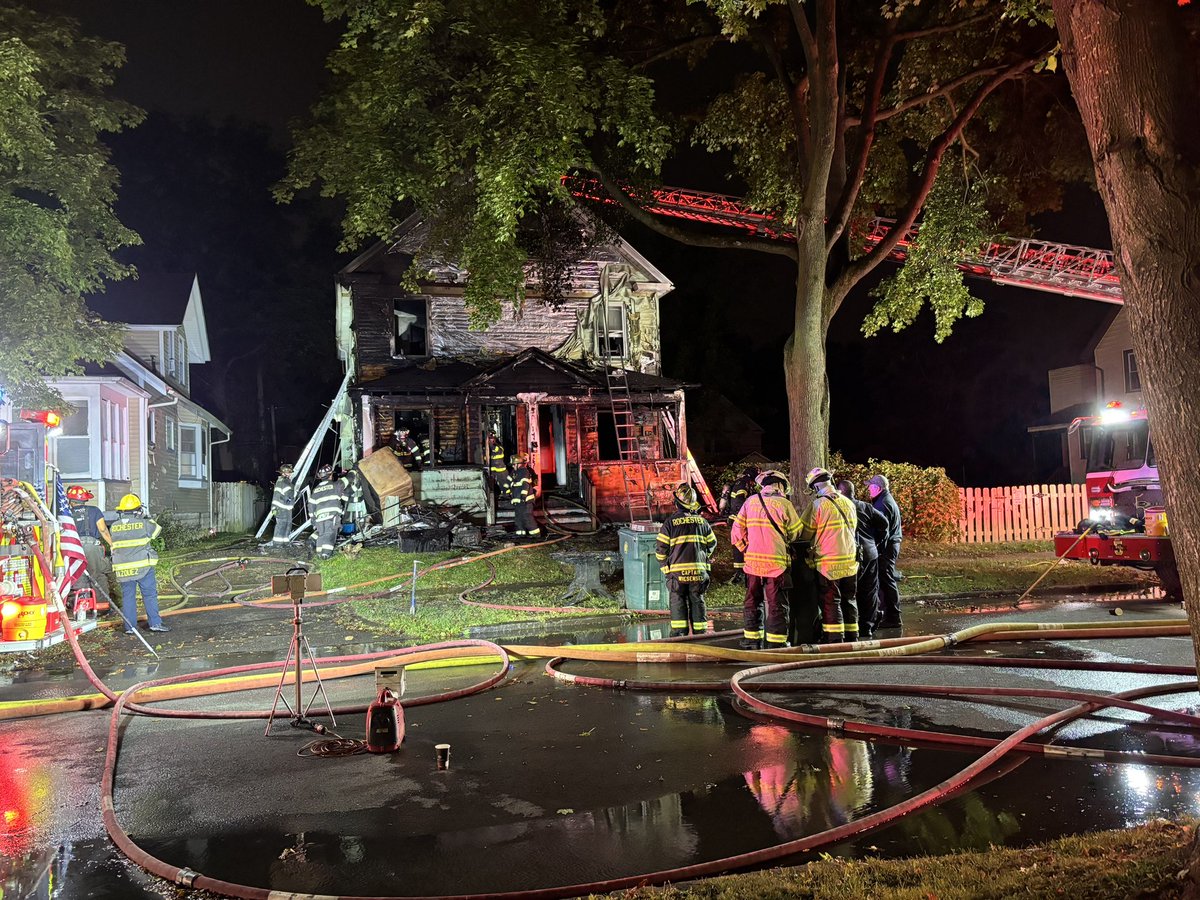 Second alarm house  fire on Magnolia Street in the city. No one was living in the house. One firefighter taken to the hospital with minor burns. Cause under investigation. A second alarm was called due to the size of the fire