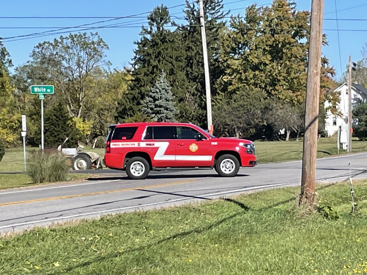 @monroesheriffny and @BrockportFDPIO on scene of a crash on West Sweden Road in the Town of Sweden.