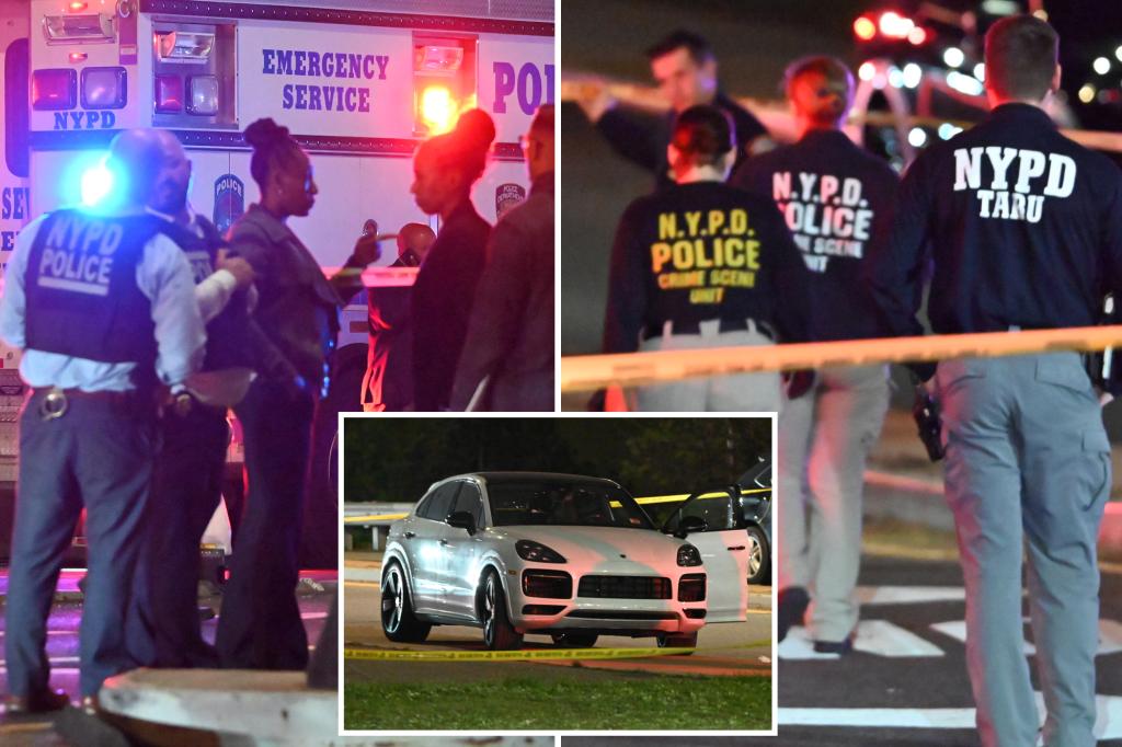 Driver of stolen Porsche shot dead by policemen after attempting to evade roadblock and nearly hitting officer: NYPD