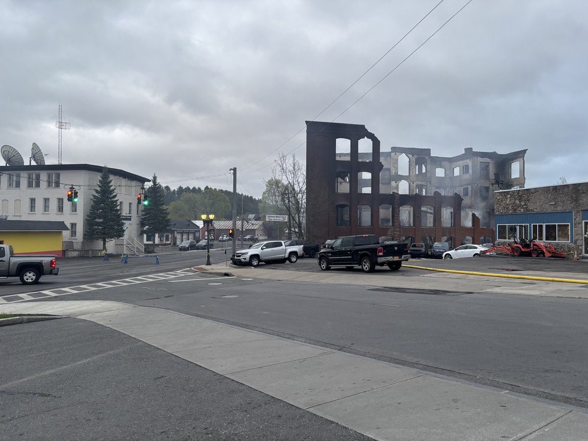 A massive fire erupted in Gloversville Tuesday night, engulfing a vacant building that once housed a commercial knitting mill. 