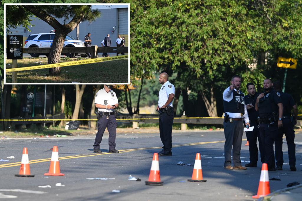 Gunmen in ski masks shoot two men dead outside NYC park, then escape on moped: policemen, sources