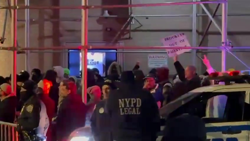 Antisemites have showed up outside Park East synagogue and are chanting for intifada. The Rabbi of the synagogue is a holocaust survivor who remembers vividly the horrors of Kristallnacht