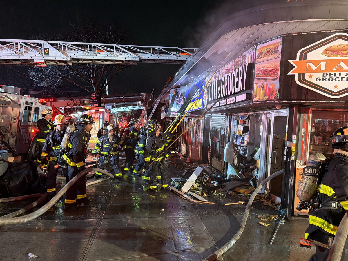 The FDNY responded to a 4-alarm fire at 1234 E Gun Hill Road in The Bronx just before midnight on Thursday. Units arrived to find fire extending through the cockloft, the area between the ceiling and the roof, and into adjoining occupancies, ultimately affecting 11 stores 