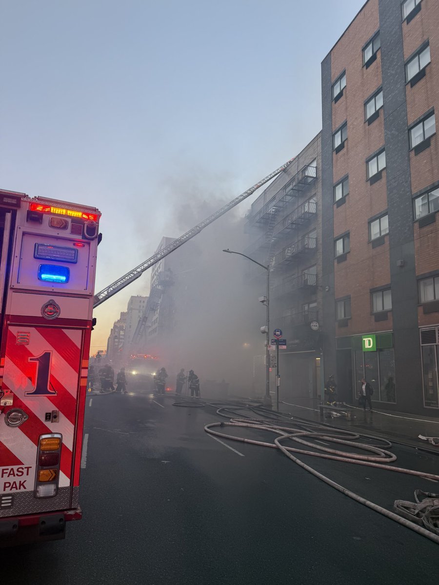 FDNY responded to a fire in a vacant building at 208 7th Avenue in Manhattan, bringing a 3-alarm response of 192 firefighters and EMS personnel to the scene. Units arrived in just over three minutes. 
