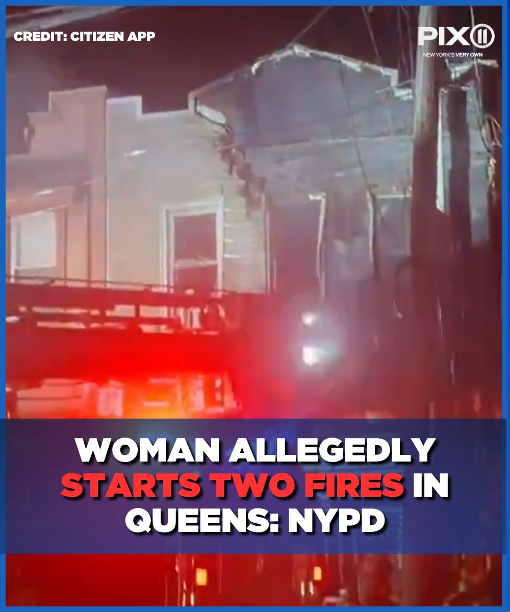 A woman was taken into custody after two fires left multiple people injured in Queens on Monday night.