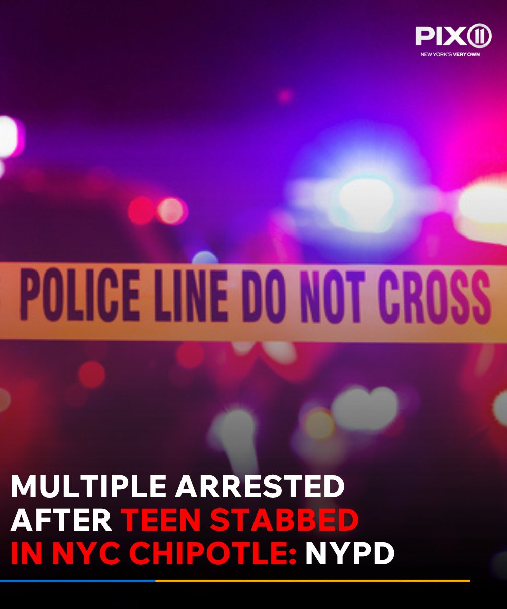 Three people have been arrested after a 17-year-old was stabbed in the torso, hand and cheek at an NYC Chipotle, according to the NYPD