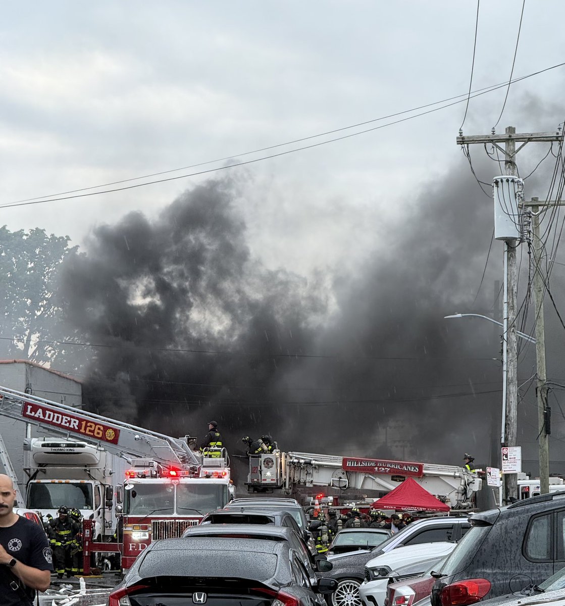 FDNY members battled a 3-alarm fire on Monday morning at a commercial occupancy at 117-18 104th Avenue in Queens. Arriving units encountered heavy smoke and a large volume of fire throughout the structure and immediately initiated an aggressive attack. 