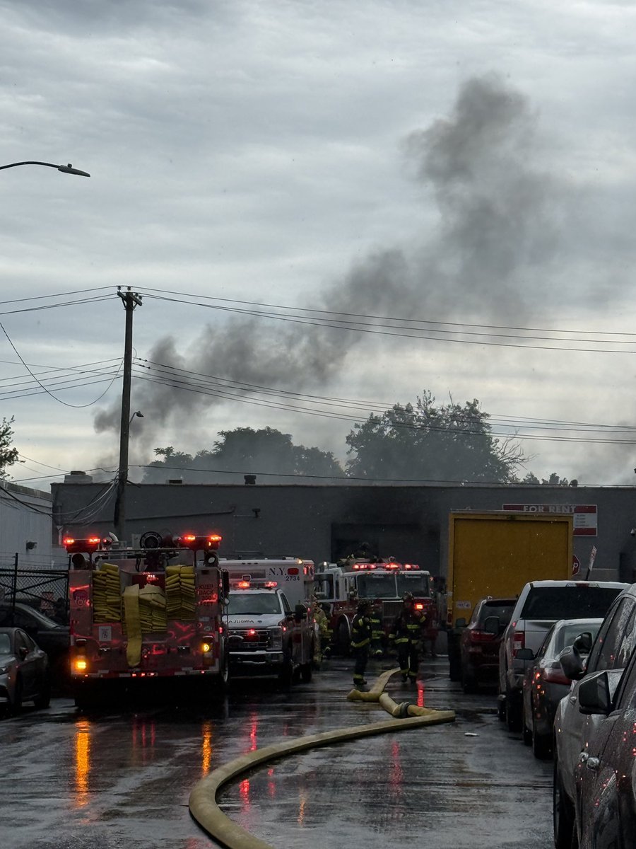 FDNY members battled a 3-alarm fire on Monday morning at a commercial occupancy at 117-18 104th Avenue in Queens. Arriving units encountered heavy smoke and a large volume of fire throughout the structure and immediately initiated an aggressive attack. 