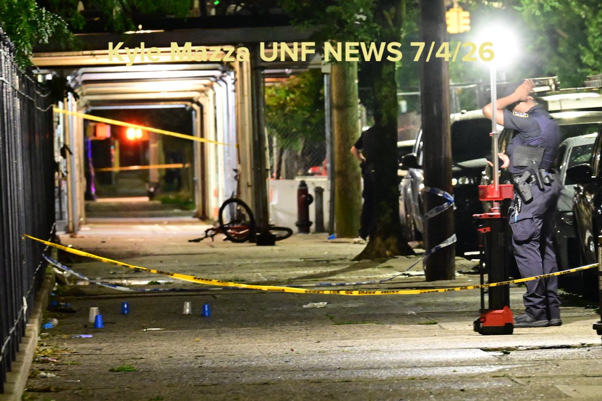 Members of the NYPD Crime Scene Unit collected evidence, marked shell casings with evidence markers and worked the scene where eight people were shot in a mass shooting in Coney Island, Brooklyn, New York, United States on July 4, 2026. 