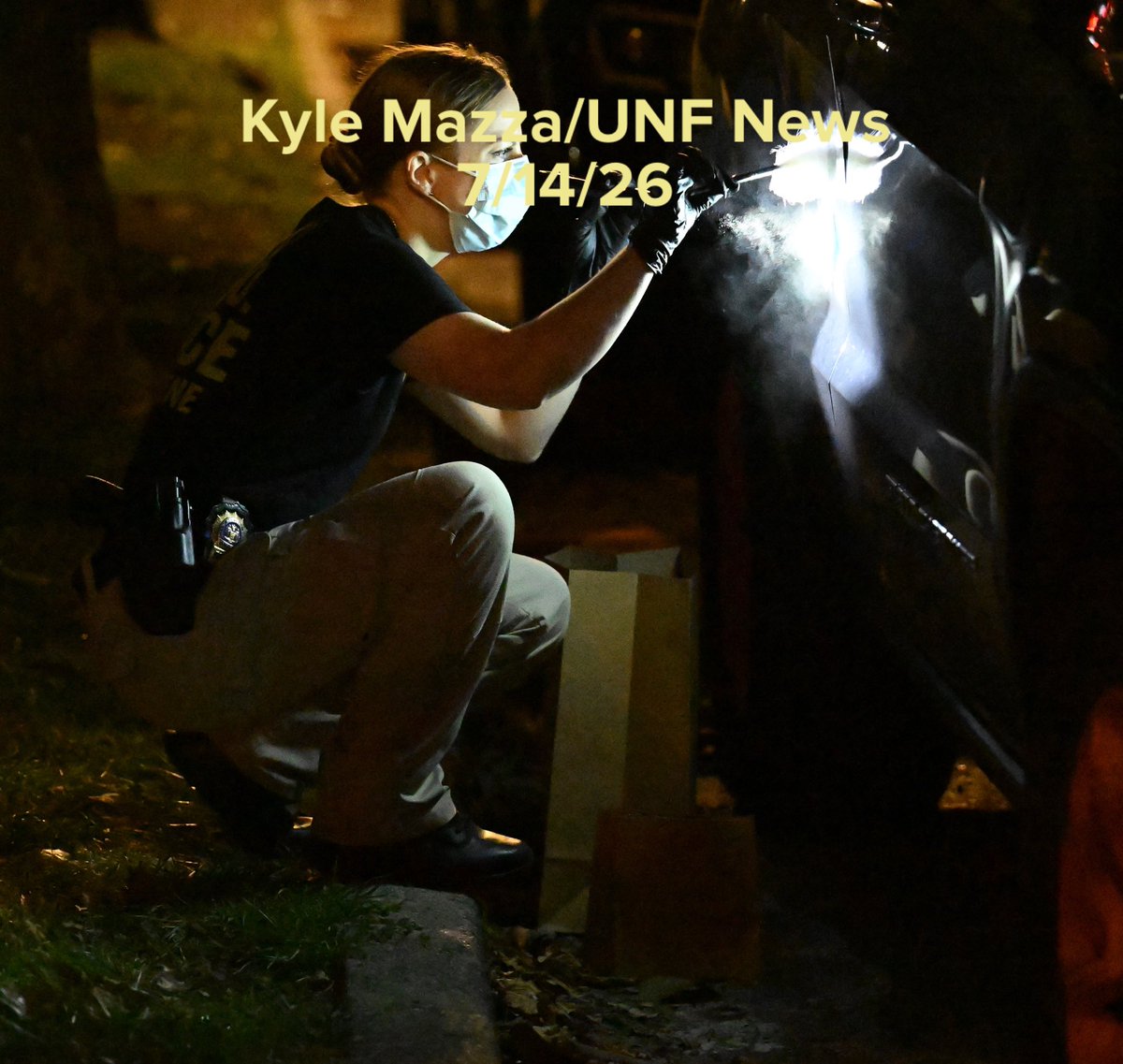 NYPD officers work the scene on Tuesday morning following the murder of 39-year-old Julia Anderson at 4385 Murdock Avenue within the confines of the 47 precinct in Bronx, New York, United States on Monday, July 13, 2026. Monday morning at approximately 11:56 pm, police responded to 4385 Murdock Avenue and found 39-year-old Julia Anderson of Mount Vernon, New York with multiple gunshot wounds to the abdomen. 