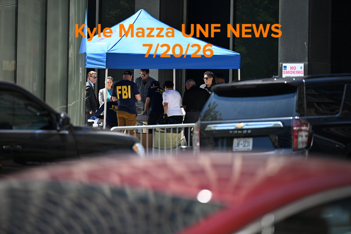 Members of the FBI Evidence Response Team work the scene where an incendiary device was detonated outside of 26 Federal Plaza in Manhattan, New York, United States on July 20, 2026. Monday morning the incident occurred and federal authorities are investigating the crime scene