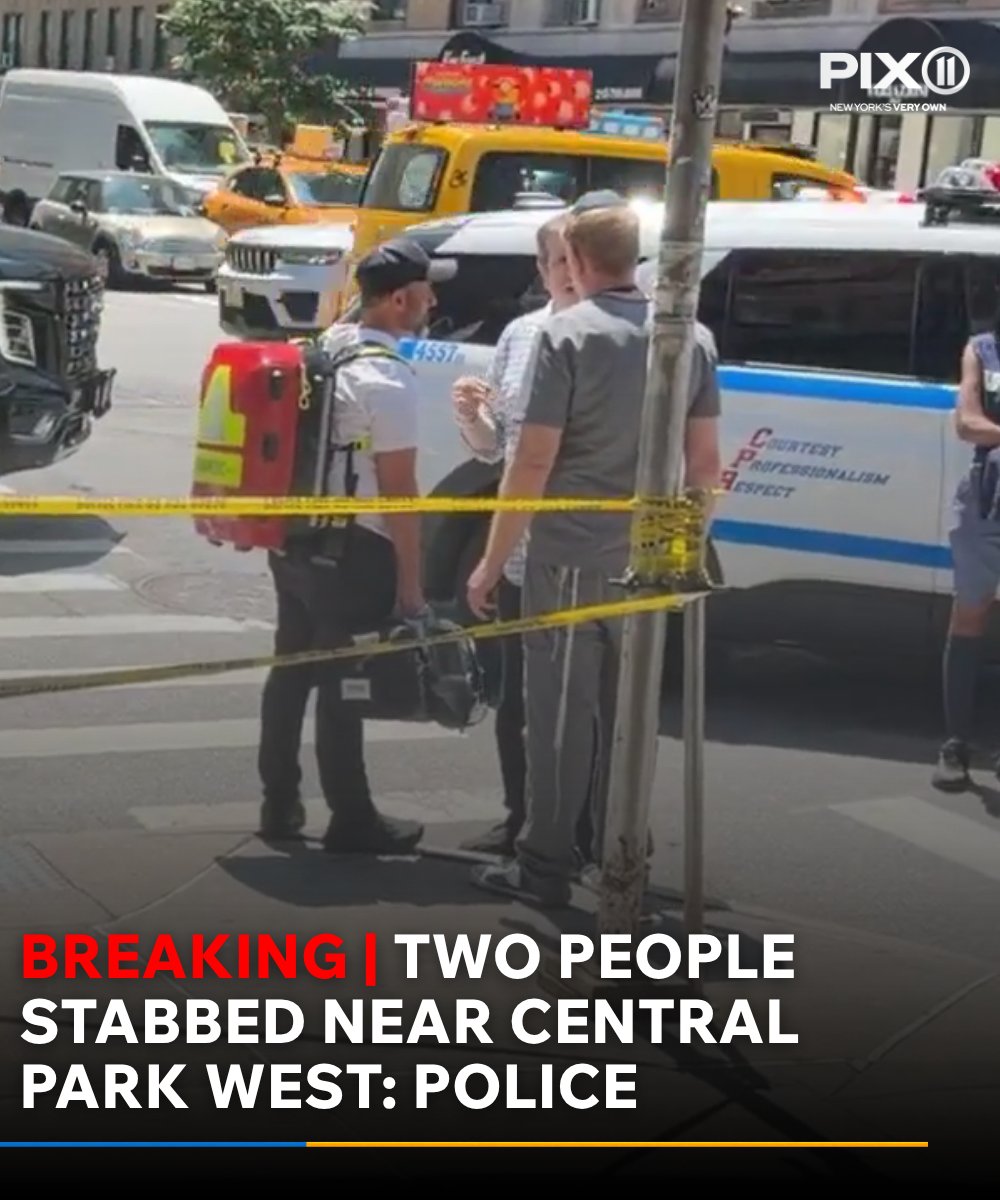 Two men were stabbed near Central Park West in Manhattan, according to police