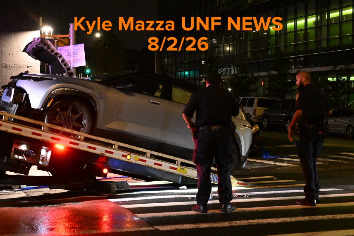 NYPD officers work the scene where a 31-year-old woman is in critical condition after she was struck by a 39-year-old man driving a 2003 Gray Fisker at Park Avenue and Nostrand Avenue within the confines of the 79 precinct in Brooklyn, New York, United States on Sunday