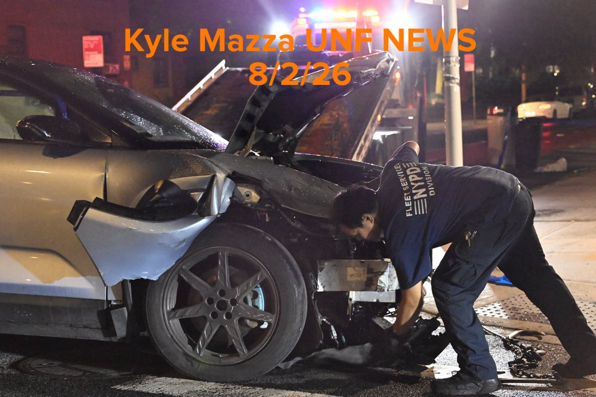 NYPD officers work the scene where a 31-year-old woman is in critical condition after she was struck by a 39-year-old man driving a 2003 Gray Fisker at Park Avenue and Nostrand Avenue within the confines of the 79 precinct in Brooklyn, New York, United States on Sunday