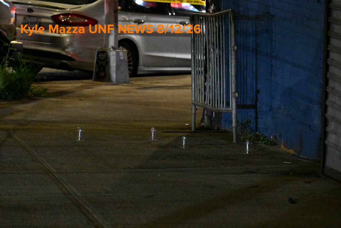 NYPD officers work the scene where a man was fatally shot multiple times to the body in the area of Lewis Avenue and Broadway within the confines of the 81 precinct in Brooklyn, New York, United States 