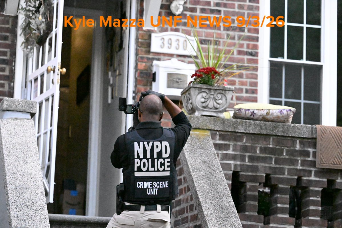 NYPD crime scene unit investigators processed the scene at 3930 Bailey Avenue within the confines of the 50 precinct where a 33-year-old police officer accidentally shot himself in the leg in Bronx, New York