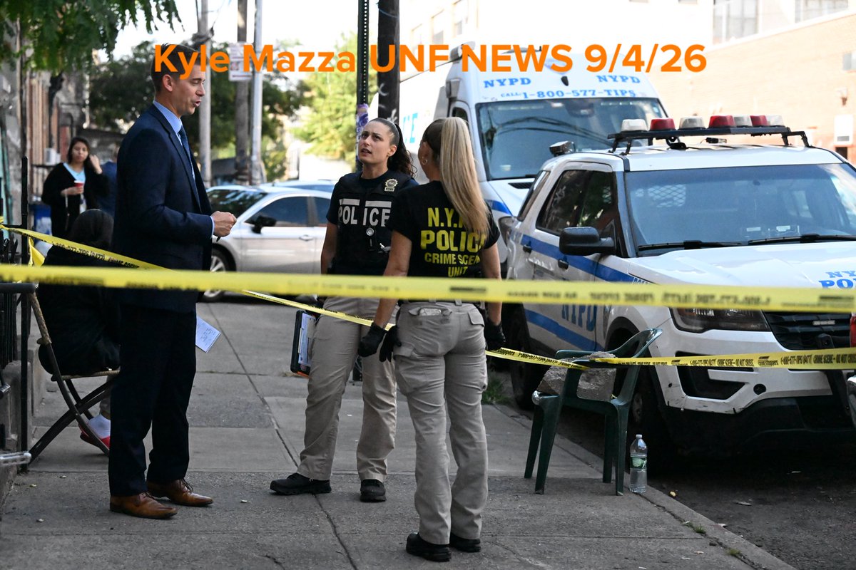 NYPD crime scene unit investigators work the scene where a 42-year-old man was fatally assaulted and attacked in front of 152 Grattan Street within the confines of the 90 precinct in Brooklyn, New York 