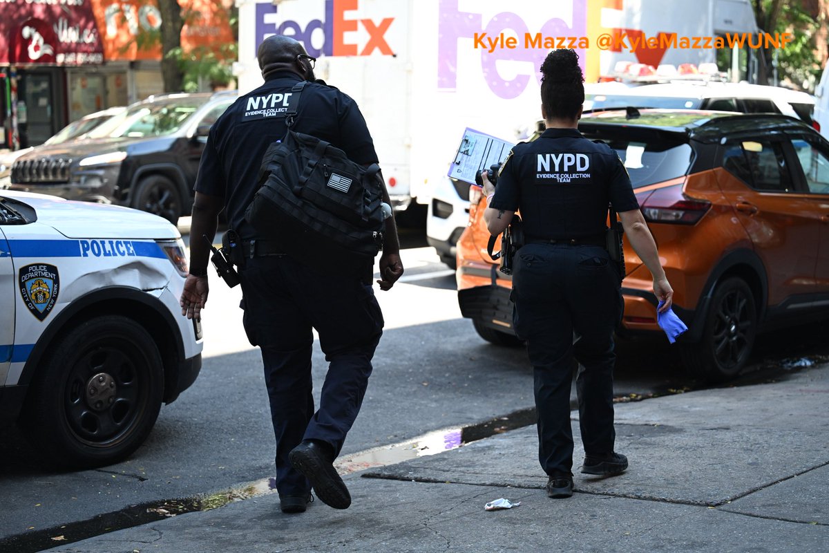 NYPD officers work the scene where a 31-year-old man was shot at 460 East 138 Street near a deli in Bronx, New York, United States on Monday, September 14, 2026. Monday afternoon the shooting transpired, the victim was transported to the hospital and at this time there are no arrests.