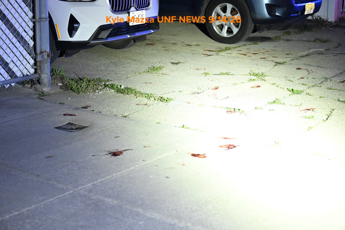 NYPD officers work the scene where a 43-year-old man was shot multiple times to the arm and leg in an alleyway near 1136 East 86 Street in the Canarsie neighborhood of Brooklyn, New York, United States on Monday, September 14, 2026. Shell casings and blood were found on scene. There are no arrests and the investigation is ongoing.