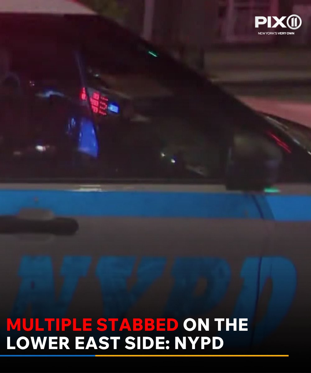 A suspect is on the run after allegedly stabbing three men on the Lower East Side early Wednesday morning